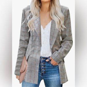 Women's Casual Long Sleeve Lapel Button Slim Work Office Blazer Jacket